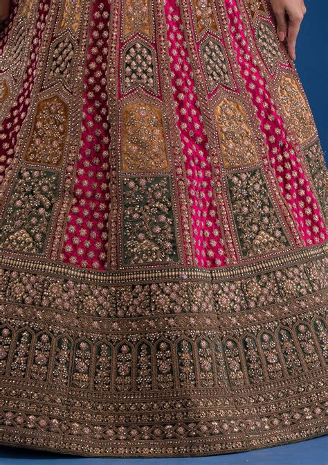 Buy Maroon Zariwork Velvet Readymade Lehenga - Koskii