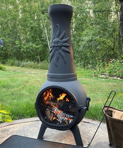 Buy Sun Fire Outdoor Chiminea Fireplace by The Blue Rooster - Rust-Free ...