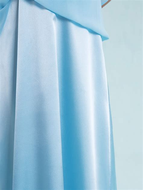 Sheath / Column Floor Length V Neck Chiffon Junior Bridesmaid Dresses ...
