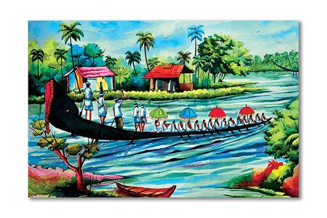 Tamatina Modern Art Canvas Painting | Kerala Boat Race | Abstract Art ...