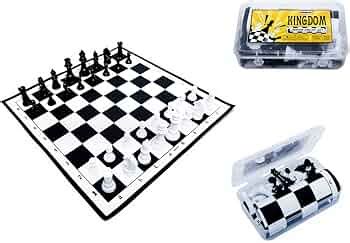 WHOOHO Kingdom Junior Chess Set I 11.5' X 11.5' I Foldable Vinyl Chess ...