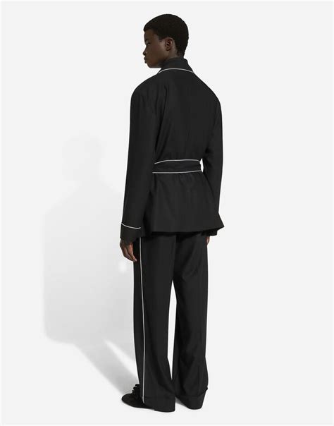 Wool pants in Black for Men | Dolce&Gabbana®