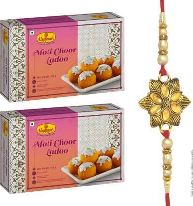 Haldiram's Motichoor Laddu 500 g (Pack of 2) with Rakhi Assorted Gift ...