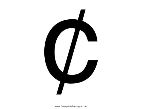Symbol Sign Cent at Orville Turner blog