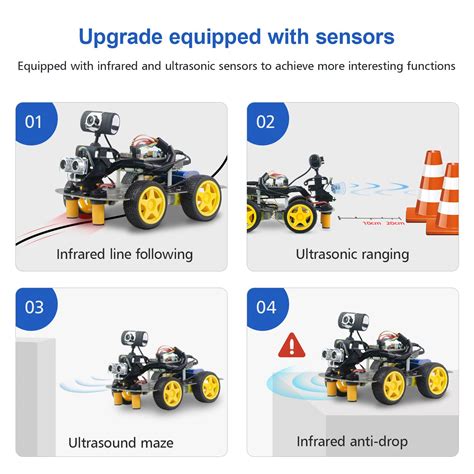 Buy Smart Robot Car Kit for Raspberry Pi 3B/3B+/4B,Upgraded AI Visual ...
