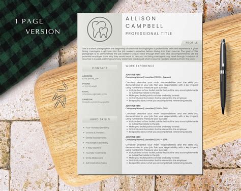 Dental Assistant Resume Template for Canva: Perfect for Dental Lab Technicians, Assistants, and ...