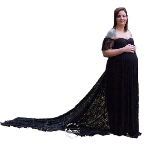 Babymoon Off Shoulder Maternity Gown Dress - Black – BABYMOON