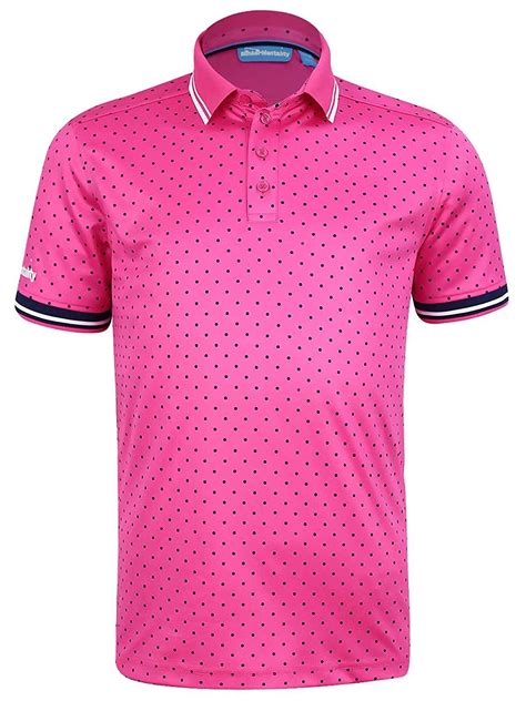 Mens Cmax Single Spot Pink Golf Polo Shirt - Short Sleeve - CS18NUM7AES ...