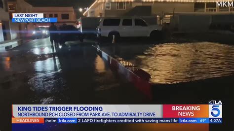 King tides trigger flooding in Newport Beach - YouTube
