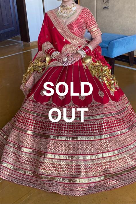 Sabyasachi red bridal embroidered lehenga – Kuro Clothing India