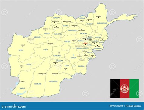Afghanistan Map - Cdr Format Stock Vector - Illustration of border, kunduz: 92132002