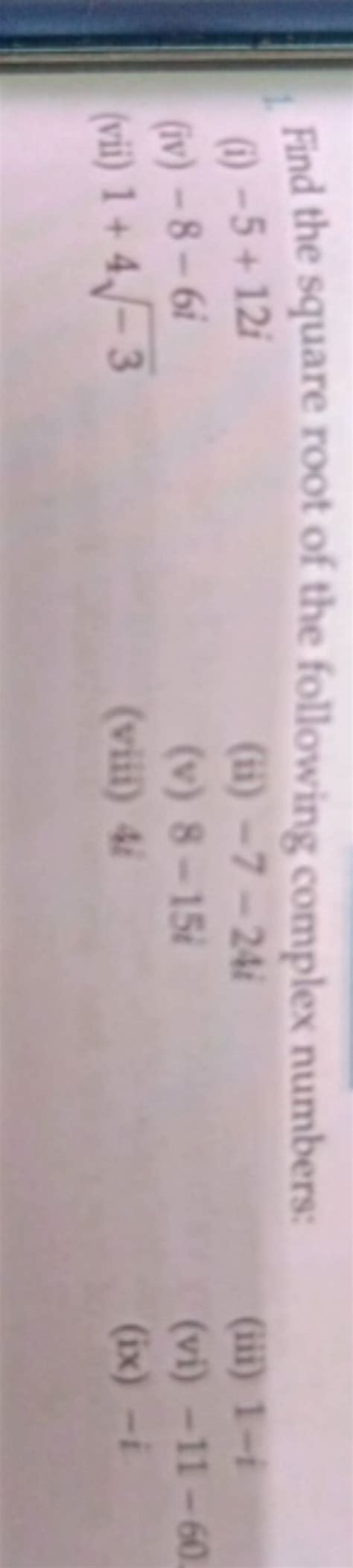 Image result for Square Root of a Complex Number