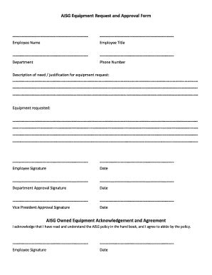 AISG Equipment Request and Approval Form - Blank Fillable Template ...