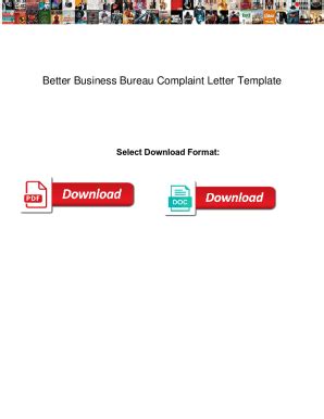 Better Business Bureau Complaint Letter Template - Blank Fillable ...