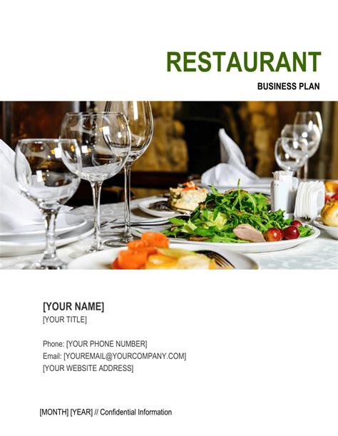Restaurant Business Plan Cover Page 的图像结果