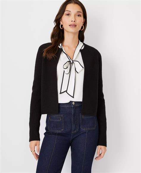 Ribbed Crew Neck Cardigan