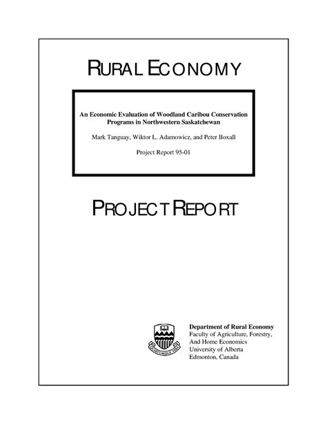 Pr-95-01 - An Economic Evaluation of Woodland Caribou Conservation ...