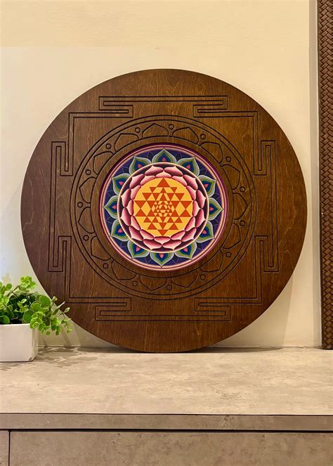 Sri Yantra Wooden Wall Art – Decor By The Way