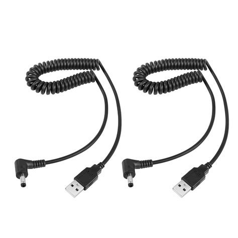 RIIEYOCA 5V DC Coiled Power Cable,USB to 90 Degree DC 4.0mm x 1.7mm ...