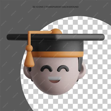 Premium PSD | 3D icons Happy Graduation Cap Emoji representing joyful ...
