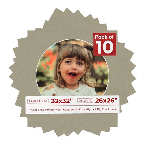 Umber Green Mat Board for 32x32 Frames - Circle Opening for 26x26 ...