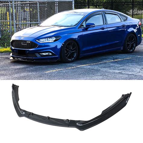NINTE Front Bumper Lip for 2017 2018 Ford Fusion Carbon Fiber Look Spoiler Splitter 3 PCS ...