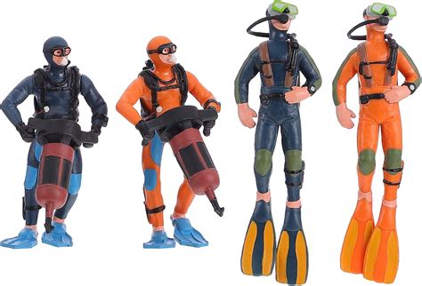 Buy DOITOOL Scuba Diver Figurines, 4Pcs Scale Models People Set Mini ...
