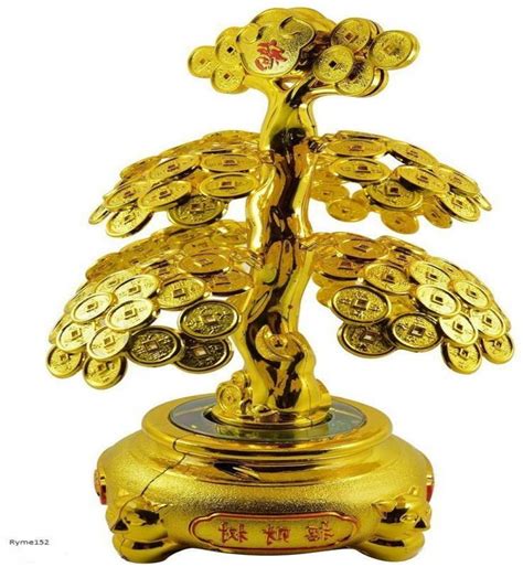 Ryme Feng Shui Chinese Lucky Golden Money Coin Tree For Decoration and ...