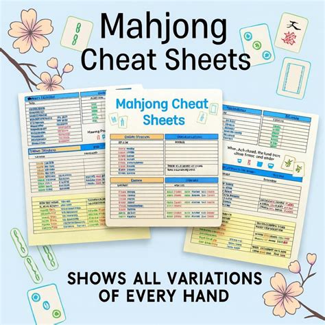 Mahjong Printable Cheat Sheet 2025, 2025 American Mahjong Guide, NMJL ...