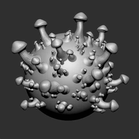NS Vegetation mushrooms bended | Plant brushes | BlenderKit