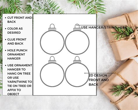 Blank Ornament to Print and Color, DIY Ornament, Build an Ornament ...
