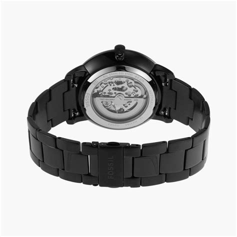 Fossil Mens 44 mm Neutra Automatic Black Dial Stainless Steel Analog W