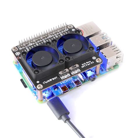 REES52 Raspberry Pi Cooling Fan Pi 4B Dual Cooling Fans, Raspberry Pi ...