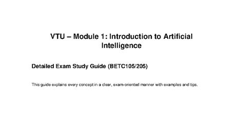 VTU AI Module 1: Comprehensive Exam Study Guide - Studocu