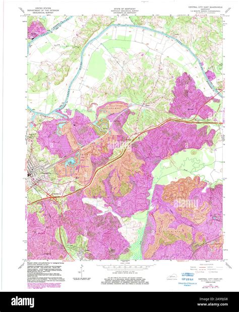 Central city kentucky map hi-res stock photography and images - Alamy