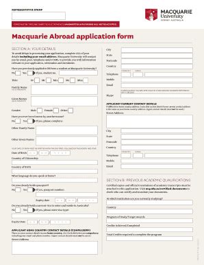 Fillable Online Macquarie Abroad application form - Macquarie ...