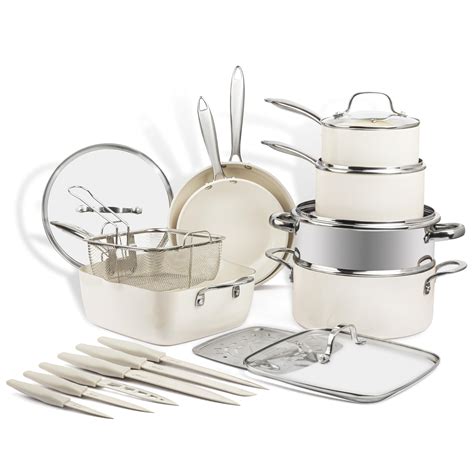 Gotham Steel 20 Pc Pots and Pans Set Non Stick Cookware Set, Pot and ...