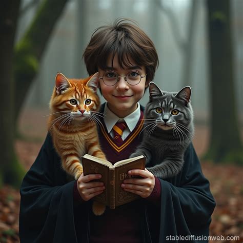 Harry Potter and Cats | Stable Diffusion Online