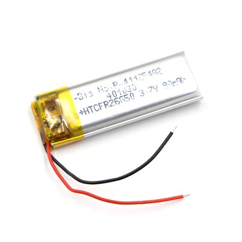 Generic: 401030 3.7v 90mah Lipo Battery - Single Cell Lithium Polymer