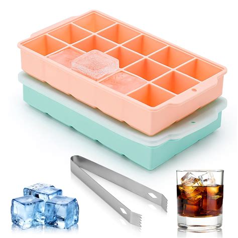 Amazon.com: Reespring Ice Cube Tray, Ice Tray for Freezer with Lid, 2 ...
