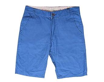 Finix Men's Solid Royal Blue Cotton Linen Casual Wear Shorts 34 ...