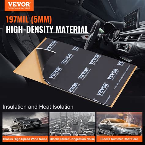 VEVOR Car Sound Deadening Mat, 200 mil 25 sqft Car Sound Dampening ...