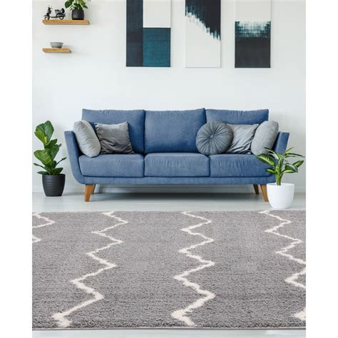 Grey & White Super Soft Microfiber Silk Touch Shaggy Rug. – Kashyapa Rugs