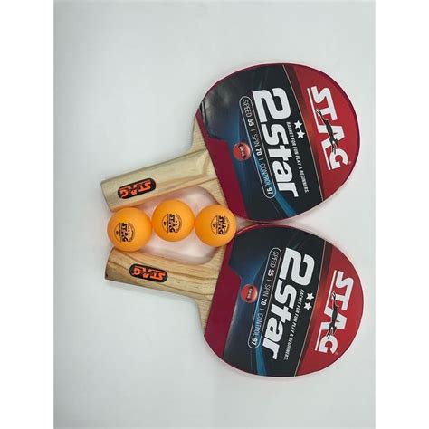 Buy STAG ICONIC 2 Star Table Tennis Playset, 2 Racquets & 3 Balls ...