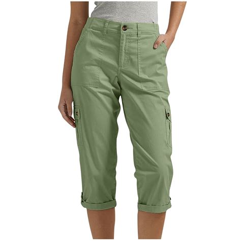 Iugvhana Cargo Capri Pants for Women Button High Waisted Relaxed Fit ...