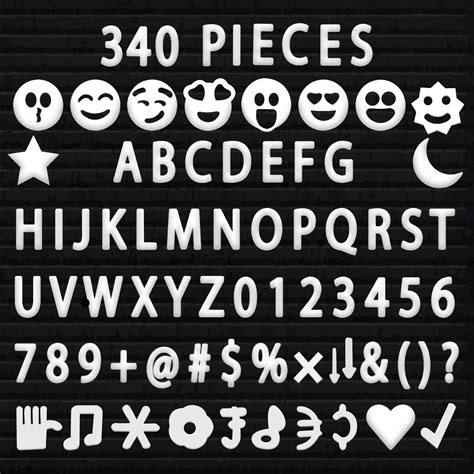 Amazon.com : White Plastic Characters Letter Set for Changeable Felt ...