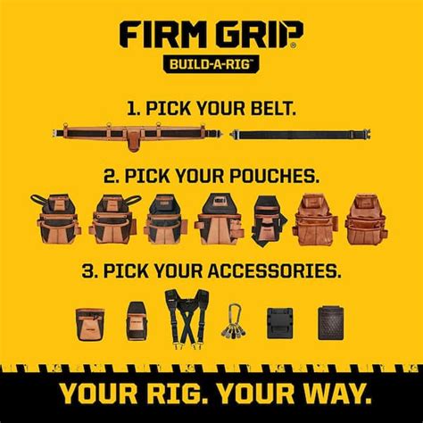 FIRM GRIP Build-A-Rig Everyday Belt Kit (Includes Utility Pouch and ...