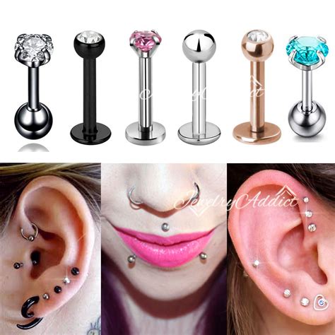 Lip Piercing Stud Diamond