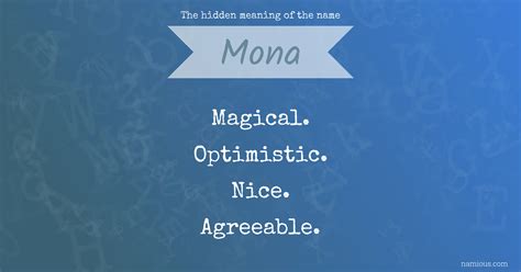 The hidden meaning of the name Mona | Namious