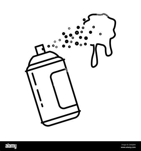 Spray bottle or paint can isolated line icon, graffiti drawing Stock ...